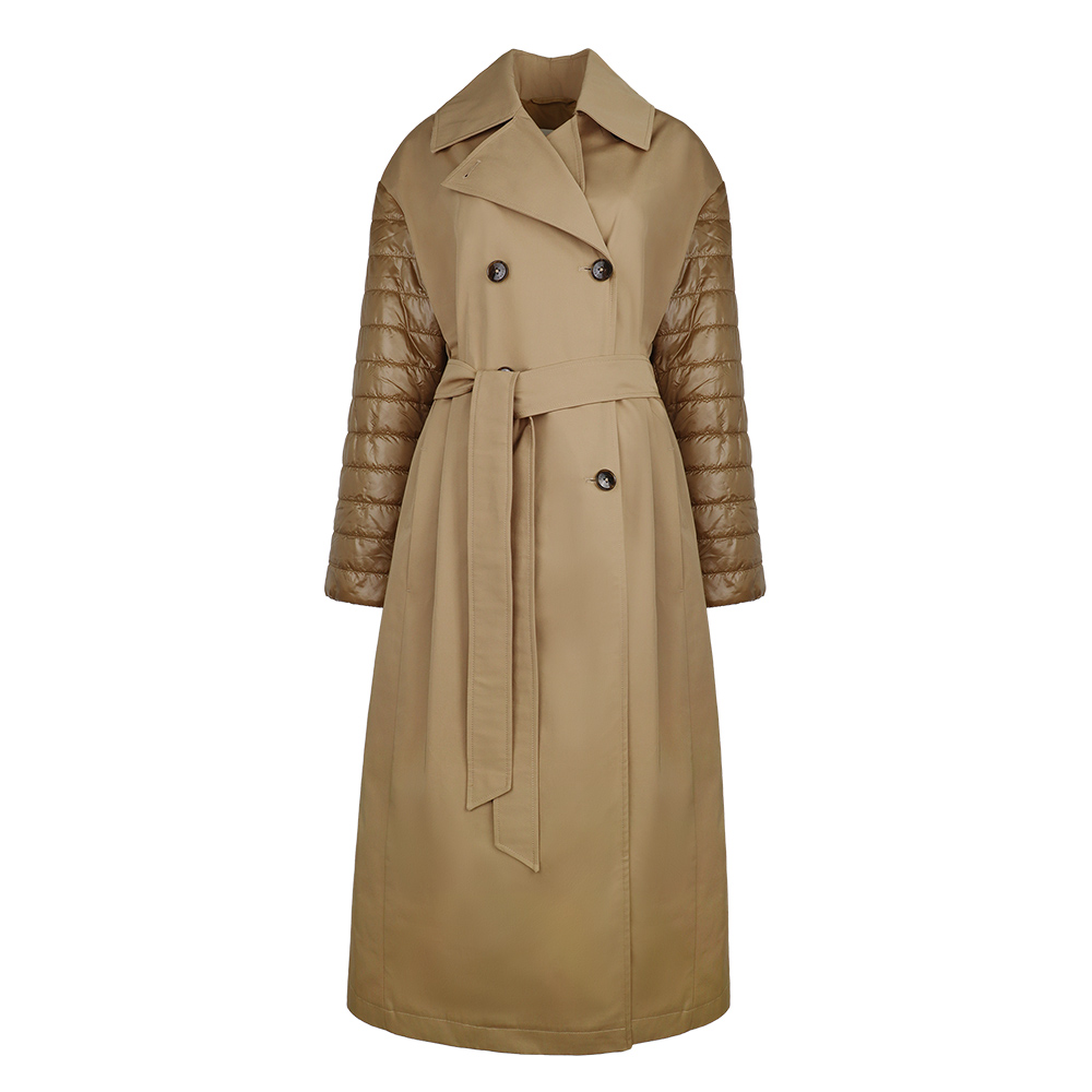 에르노 여성 더블 브레스트 퀼팅 슬리브 트렌치 코트 CA000576D 13238 2157