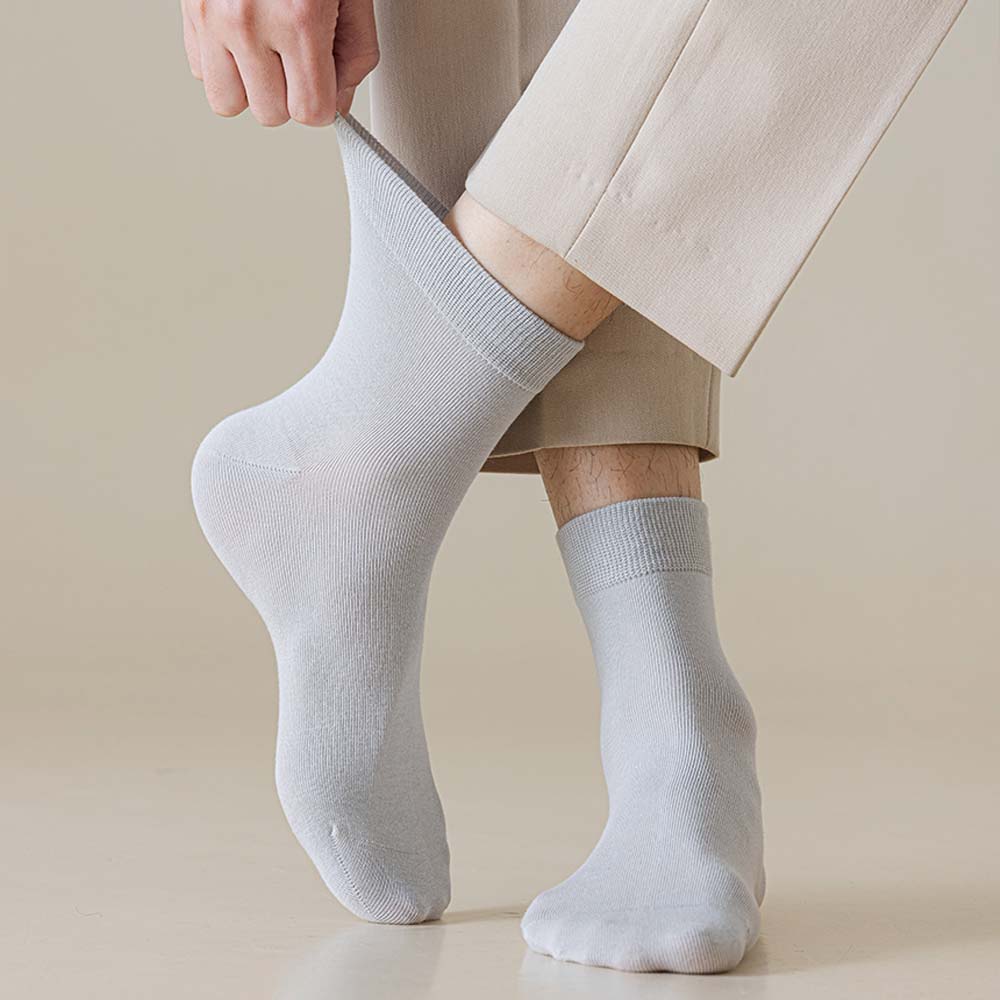 남자 면 양말 신사 정장 검정 흰 무지 중목 단목 순면 패션 여름 - 상세 이미지 5