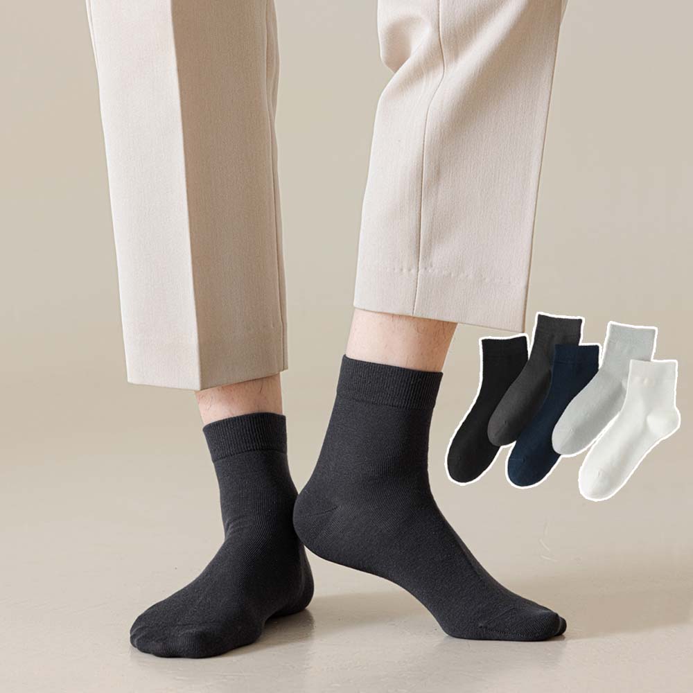 남자 면 양말 신사 정장 검정 흰 무지 중목 단목 순면 패션 여름 - 메인 이미지
