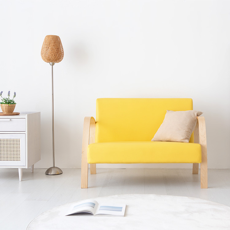 벤우드 2인 소파 YC12AD 내추럴/레몬, 2인용