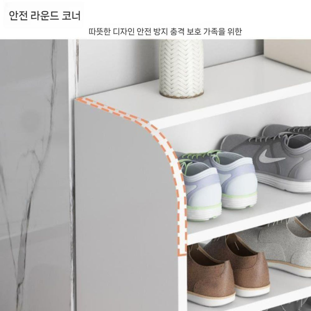 신발장 깊이 간격 매우 폭 현관신발장 현관 수납장 슬림 틈새 수납 정리대 벤치 선반 사무실 따뜻한 흰색 심플한 스타일의 6겹 조립식 10x10x10cm - 상세 이미지 3