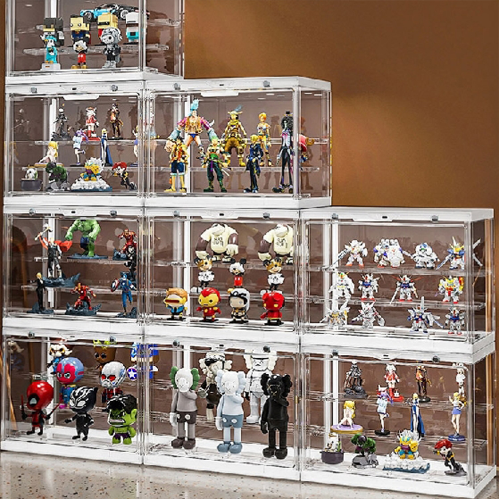 피규어 장식장 미니 아크릴 케이스 LED 투명 건담 보관함 인형 대형 프라모델 진열장