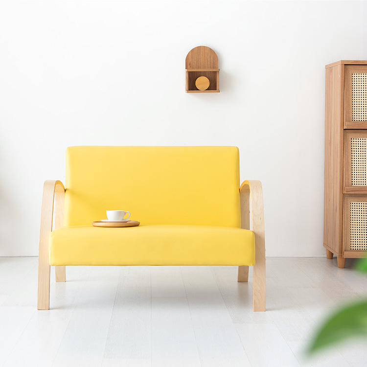 벤우드 2인 소파 YC12AD 내추럴/레몬, 2인용