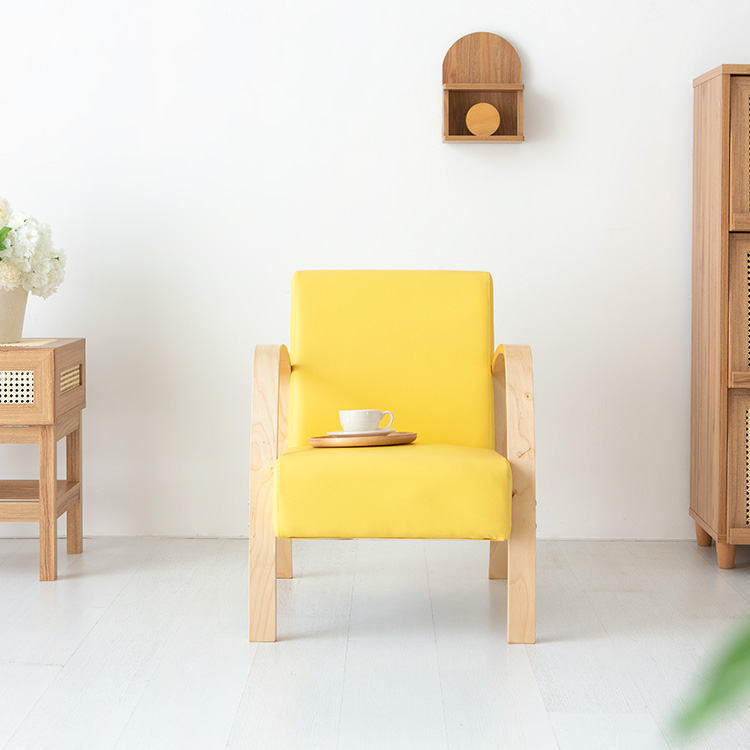 벤우드 1인 소파 YC12A 내추럴/레몬, 1인용