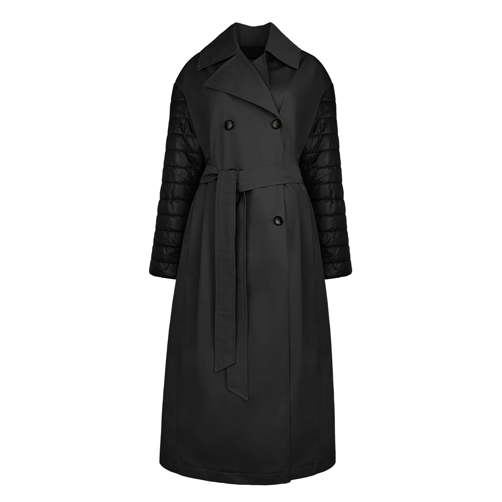 에르노 여성 더블 브레스트 퀼팅 슬리브 트렌치 코트 CA000576D 13238 9300
