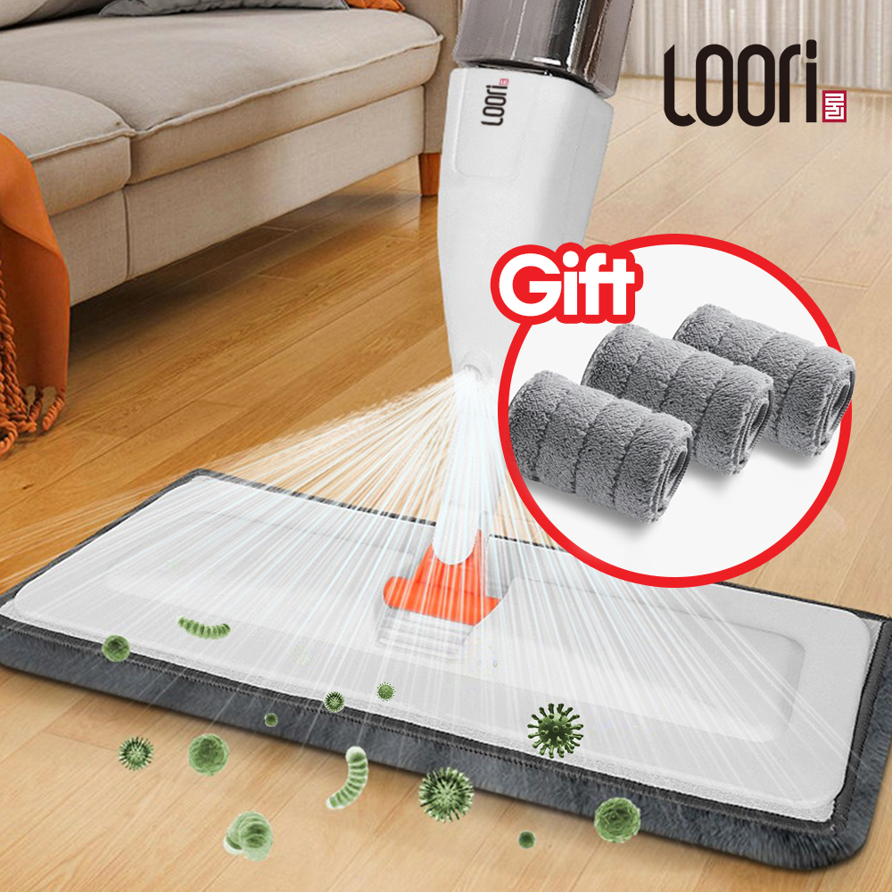 루리 극세사 스프레이 밀대걸레 청소기 본품+리필패드3p 가정용 물걸레밀대 밀걸레