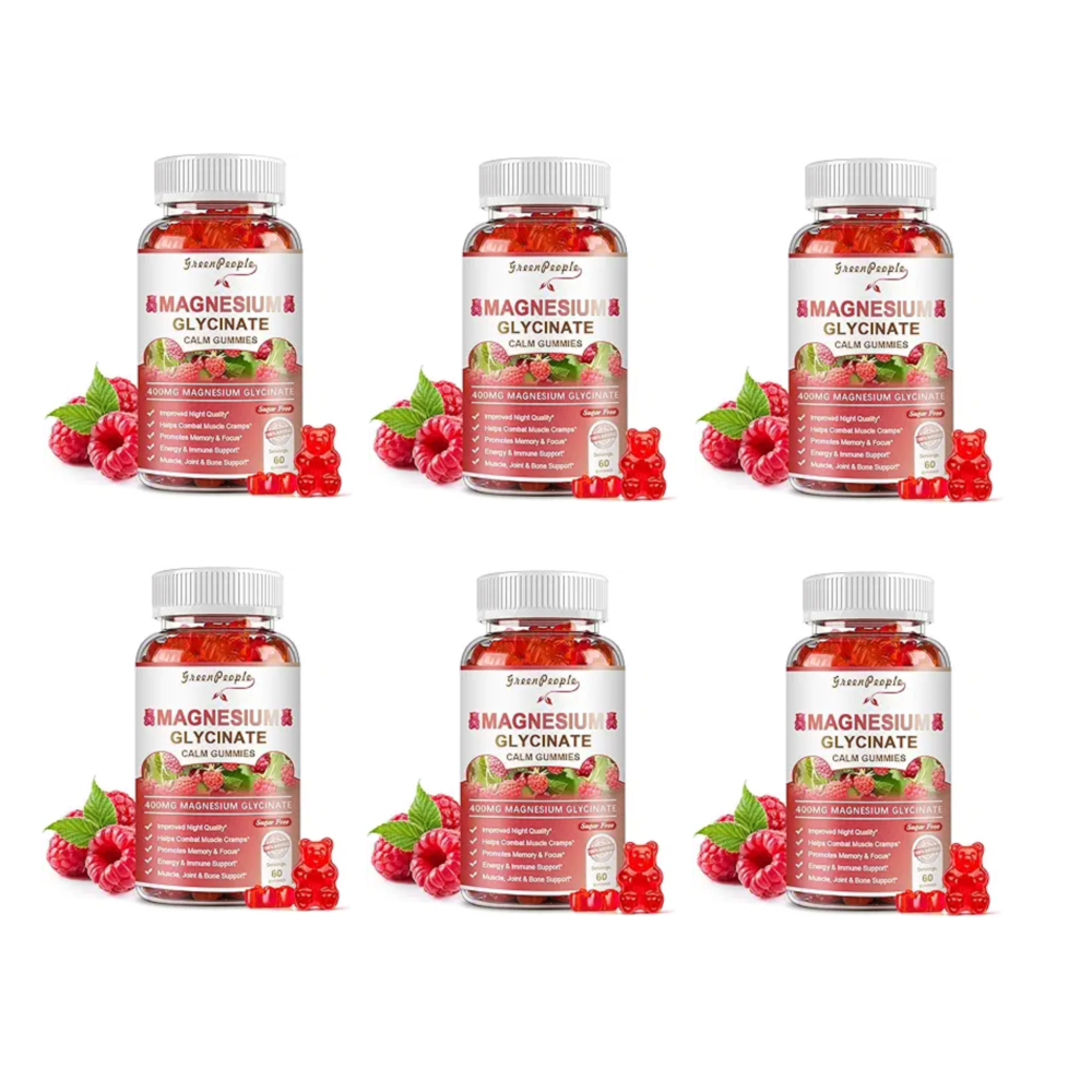 그린피플 마그네슘 글리시네이트 400mg 라즈베리 구미 60개입 x6 : 코스메포르