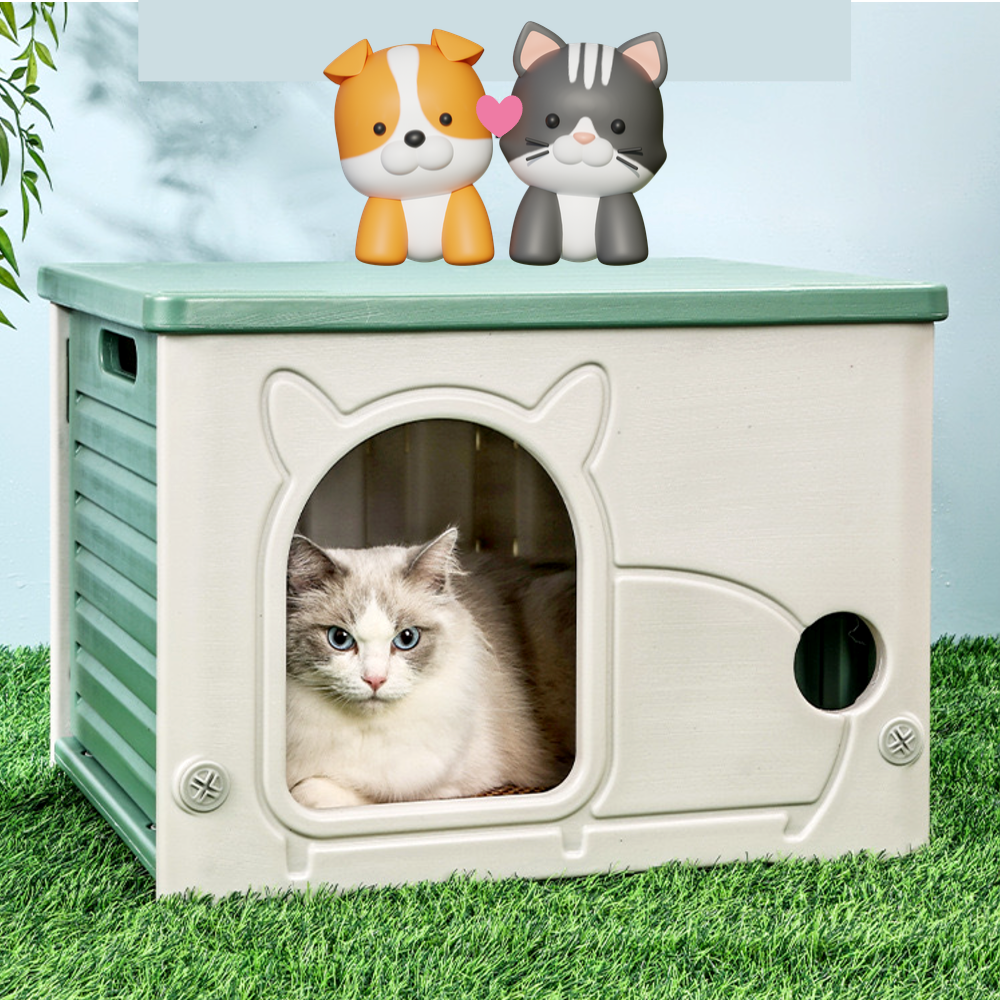 강아지 하우스 고양이 숨숨집 플라스틱 길고양이 하우스 텐트 야외용 숨숨집