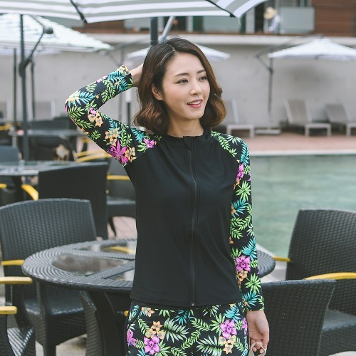 조이마담S7043 몰타 래쉬가드 상의 50대60대중년여성 빅사이즈수영복 - 상품 이미지