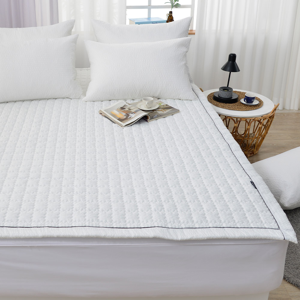 아엘 순면 시어서커 침대패드 SS/Q 화이트