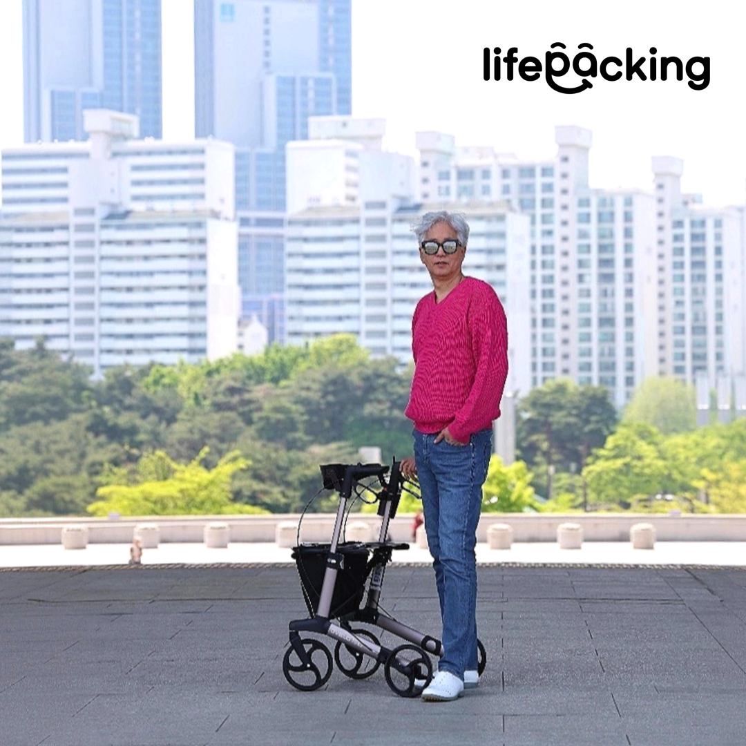 노인 보행기 보행보조기 어르신 실버카 할머니 유모차 롤레이터 - 상세 이미지 5