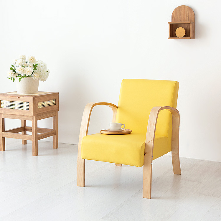 벤우드 1인 소파 YC12A 내추럴/레몬, 1인용