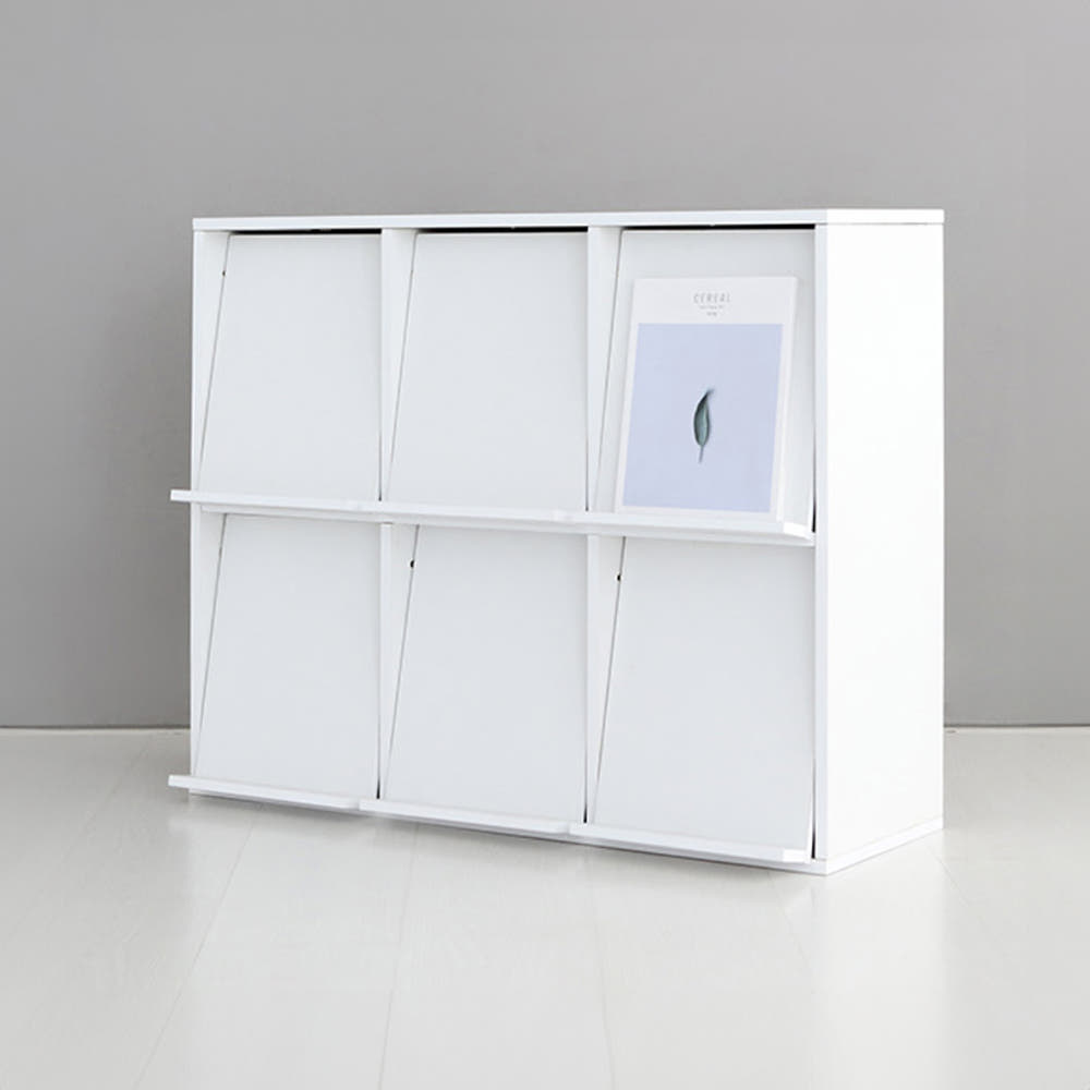 이지보 BESIDE 6문 수납장 가로형 895x362x730mm, 2단, 화이트 5703.2654 - 상세 이미지 4