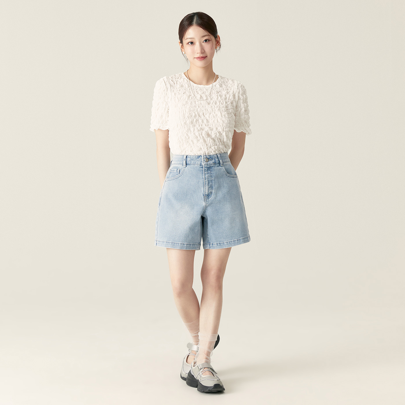 로엠 베이직 데님 쇼츠 RMTJF25G15