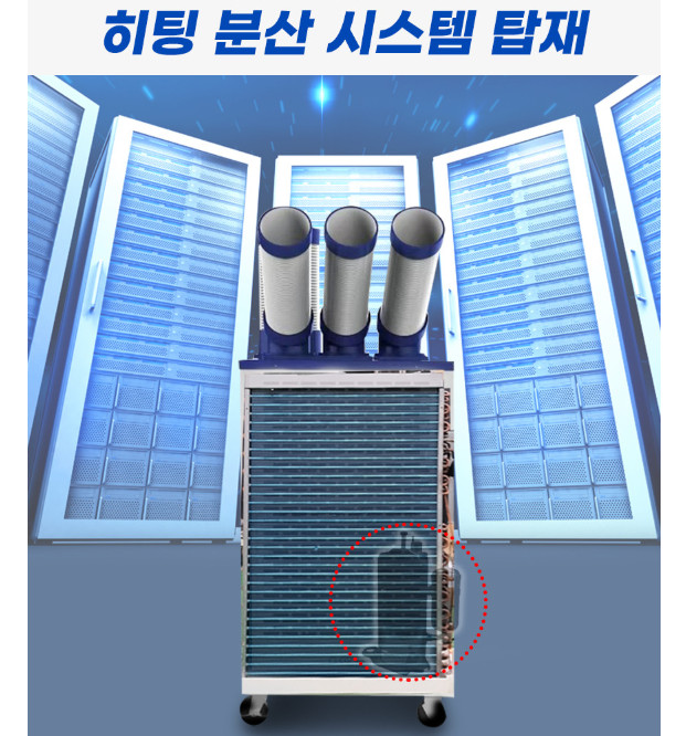 공장용에어컨 상업용 식당 실외기없는 캐로스 3구 CPC-F5800G