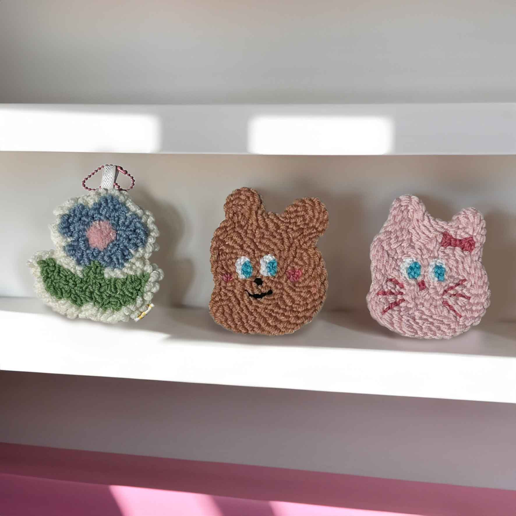 조이풀모먼츠 러블리 펀치니들 티코스터 DIY 만들기 세트 키트 학교 미술 취미 미니 러그 - 상세 이미지 4