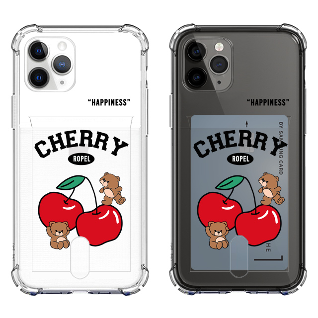 체리 곰돌이 쿠키 투명 카드 케이스