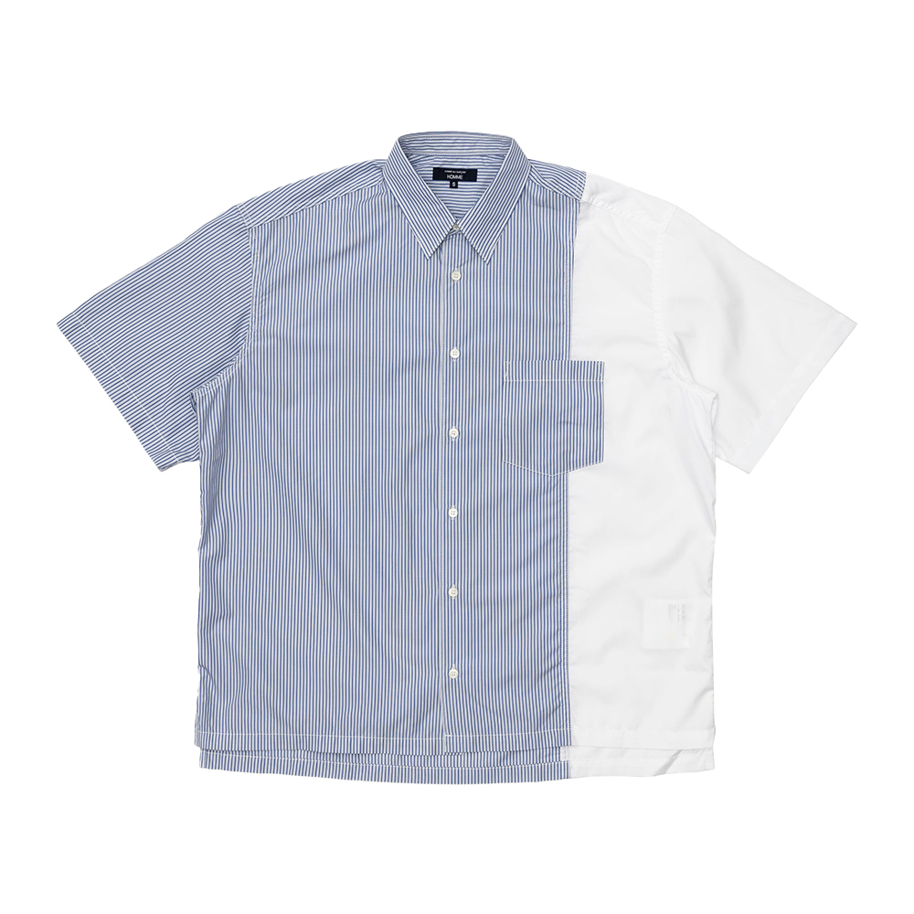 꼼데가르송 옴므 셔츠 Cotton Poplin Stripes X Cotton Broad Shirts 반팔 남방 HO-B018-051 - 메인 이미지