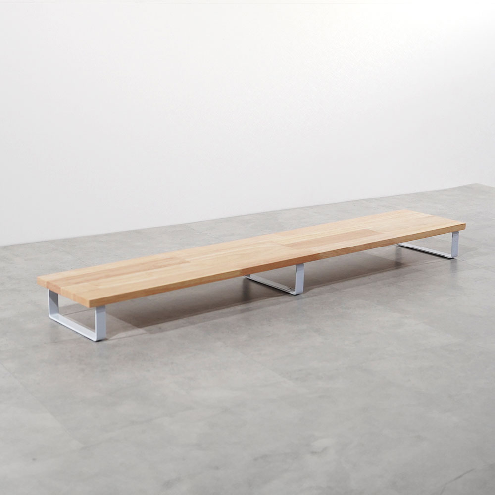 원목 듀얼 모니터 받침대 폭 300mm 높이10cm 1200mm, 고무나무상판(화이트받침)