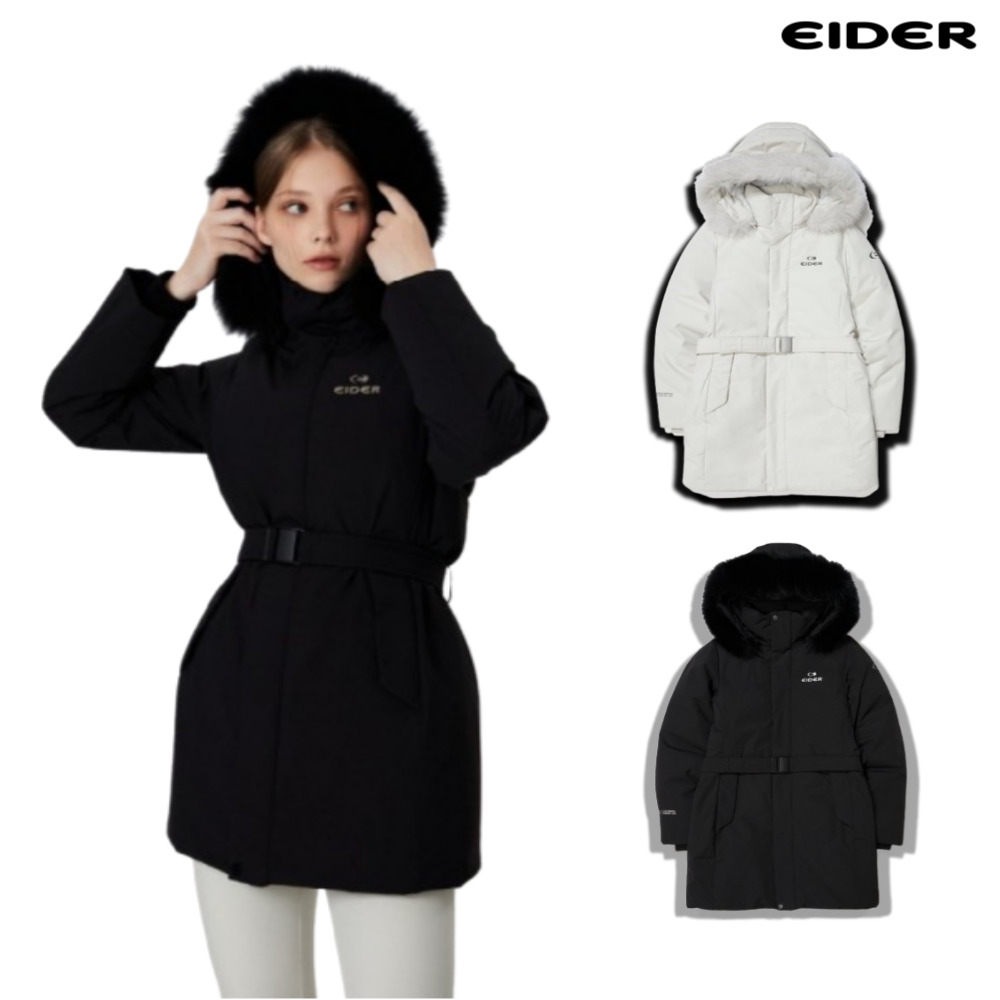 아이더 여성 캐시미어 구스다운 라헨느 미들기장 패딩코트