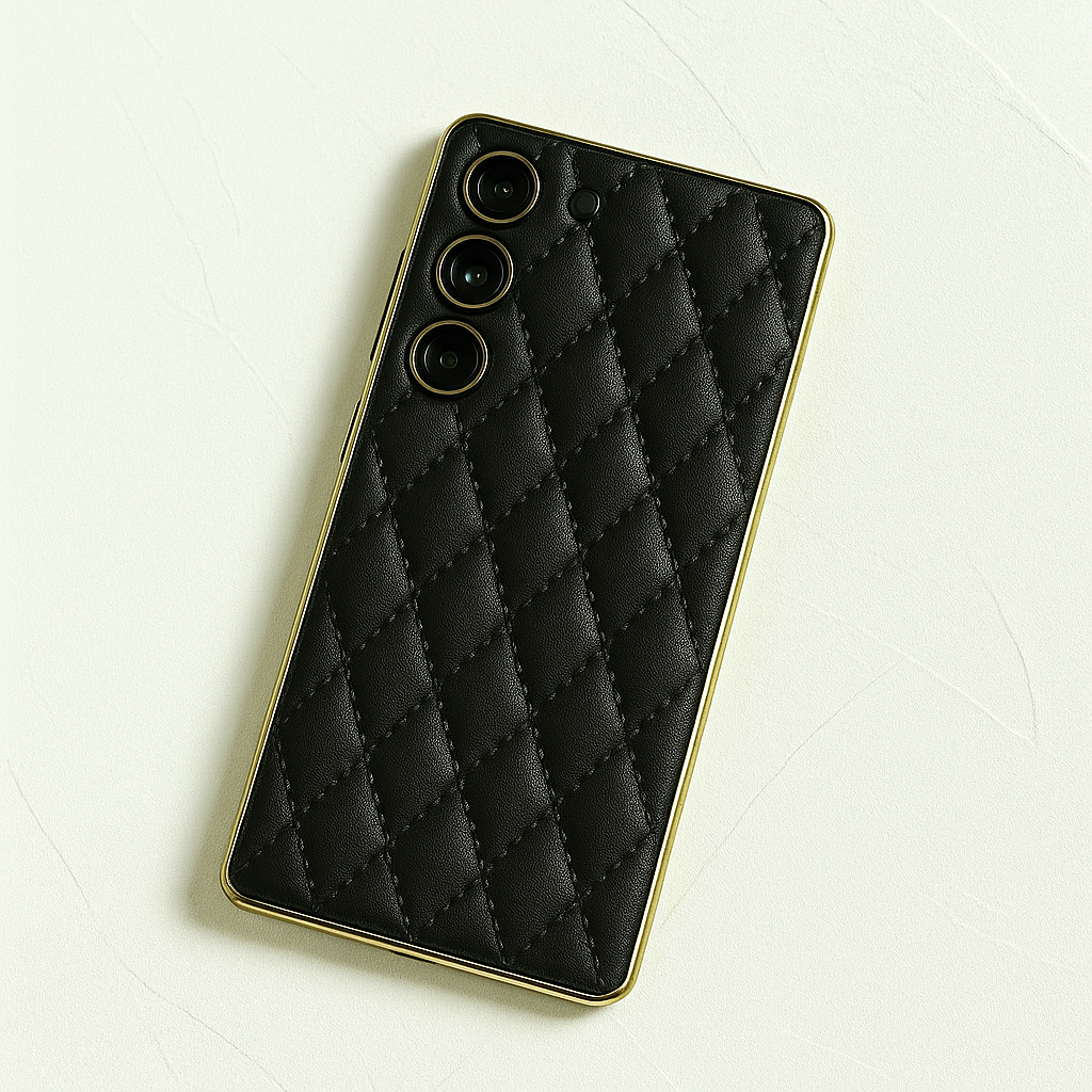 범퍼 가죽 케이스 슬림 풀커버 카메라보호 블랙, 갤럭시S24 - 상품 이미지