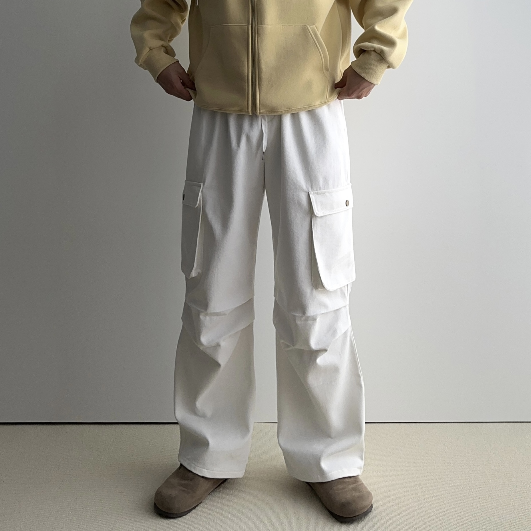 1+1 파라슈트팬츠 치노팬츠 남자와이드카고팬츠 건빵바지 - 상세 이미지 3
