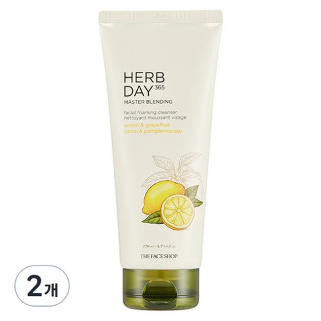 더페이스샵 허브데이 마스터 블렌딩 클렌징폼 레몬 170ml 2개 : 복댕이가족