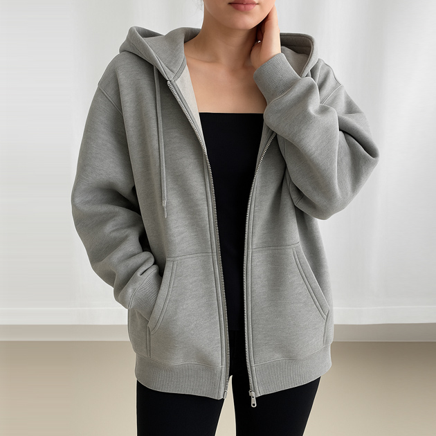 중년여성 오버핏 후드집업 후드티 맨투맨 - 상품 이미지