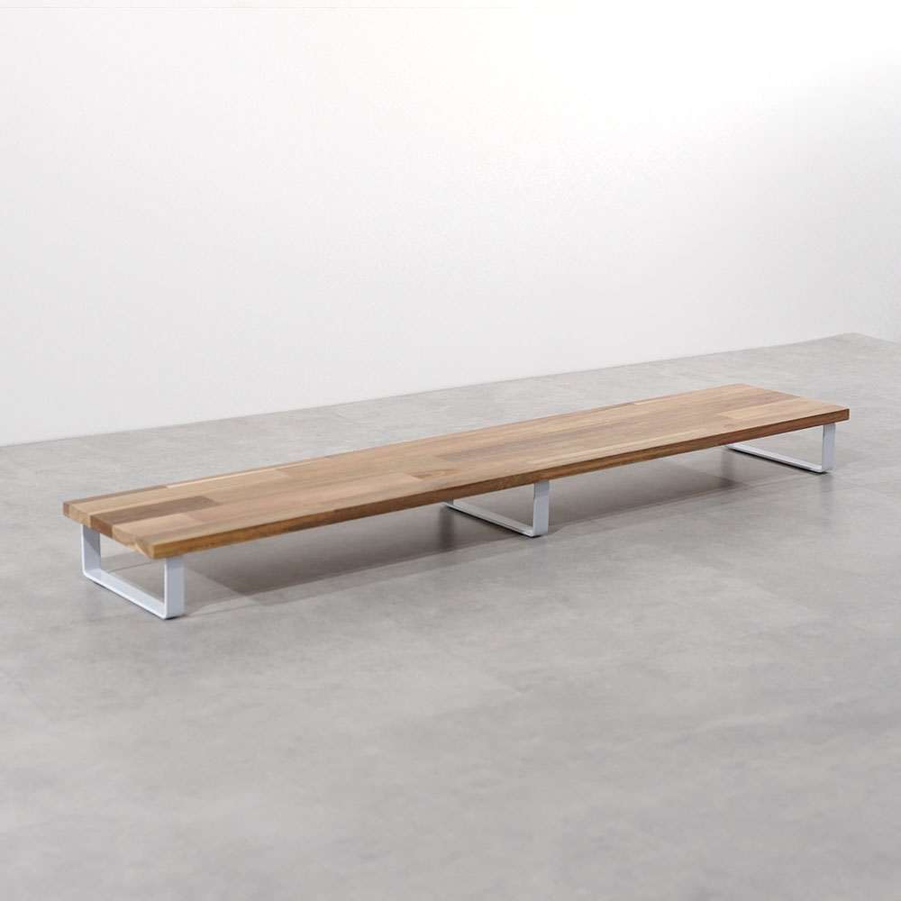 원목 듀얼 모니터 받침대 폭 300mm 높이10cm 1200mm, 아카시아상판(화이트받침)