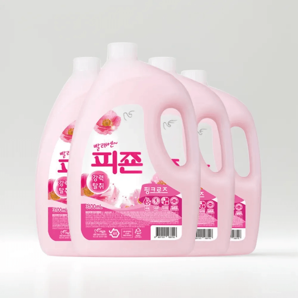 피죤 섬유유연제 3100ml 4개 용기 핑크로즈 대용량 : 스마일앤쇼핑
