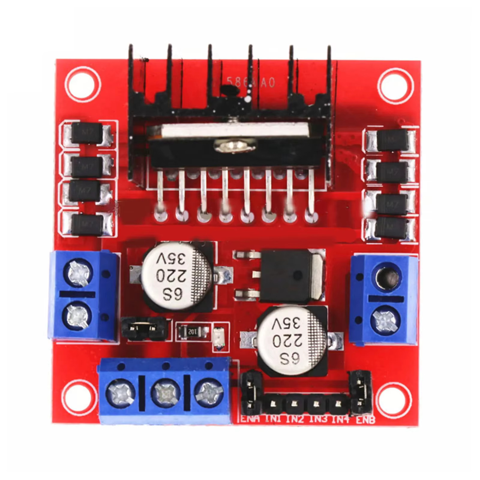 L298N 드라이버 보드 모듈 L298 스텝퍼 모터 로봇 브레드 펠티에 고출력 5V-35V 2A : hybobusang04