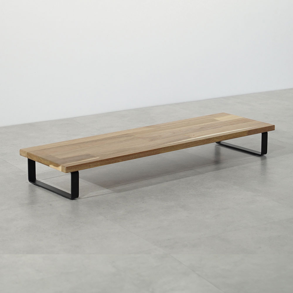 원목 듀얼 모니터 받침대 폭 300mm 높이10cm 600mm, 아카시아상판(블랙받침)