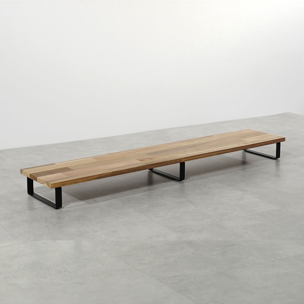 원목 듀얼 모니터 받침대 폭 300mm 높이10cm 1200mm, 아카시아상판(블랙받침)