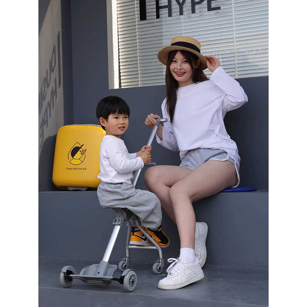 타는 캐리어 퀵보드 라이딩 여행 탈수 있는 기내용 검은색 39.8L - 상세 이미지 2