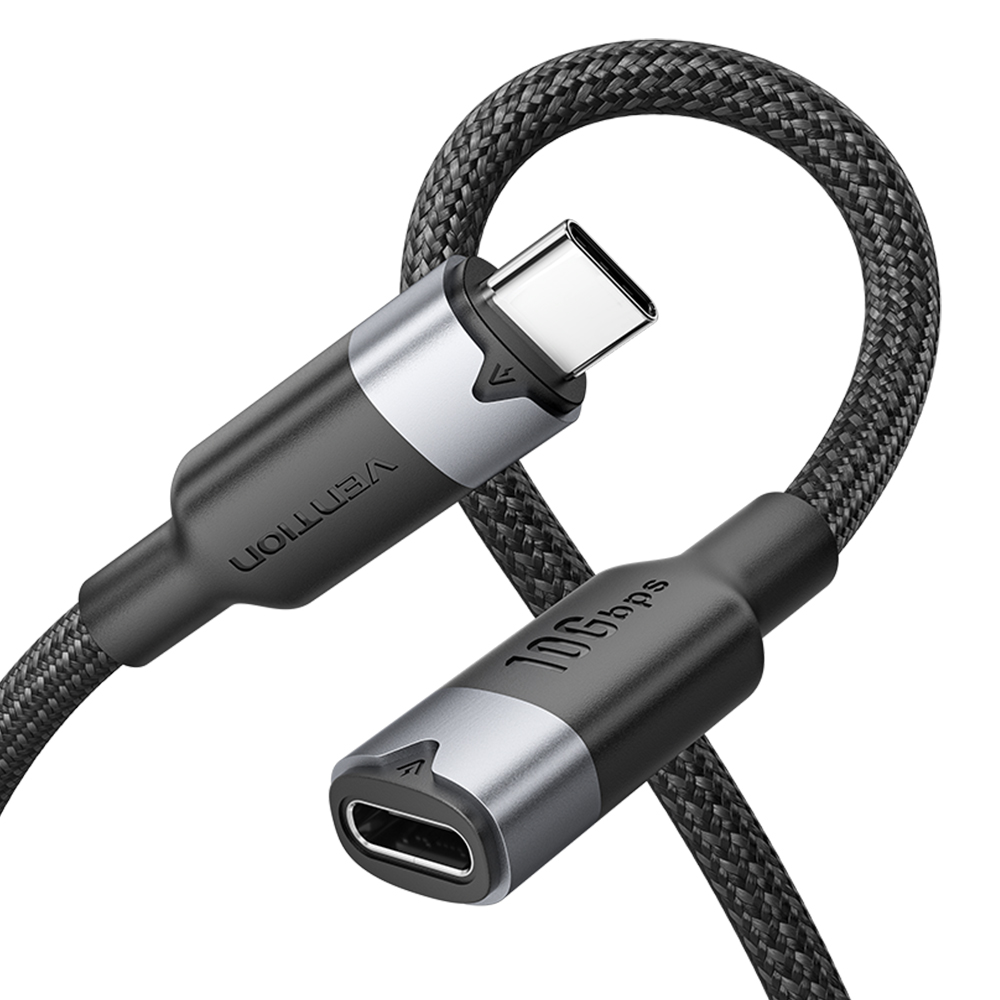 벤션 USB3.2 10Gbps C to C타입 MF 연장 케이블 TRF 블랙, 1개, 0.5m - 상품 이미지