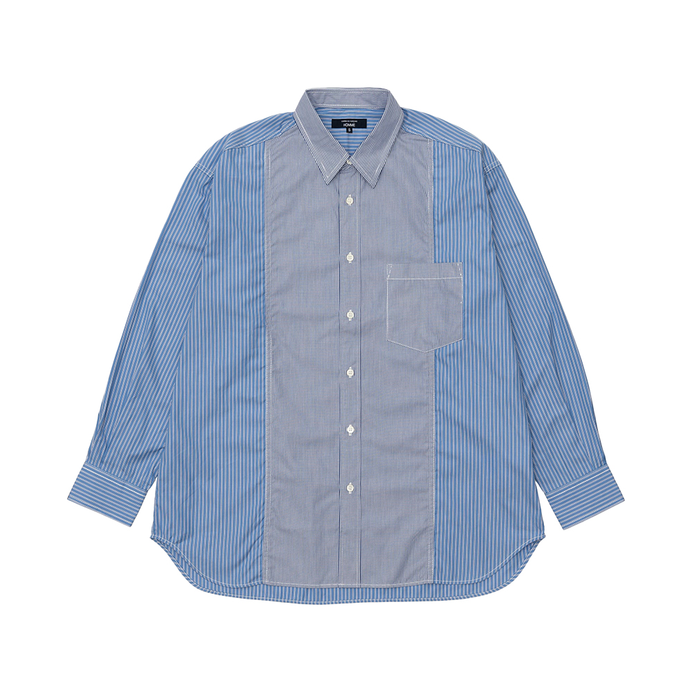 꼼데가르송 옴므 셔츠 Cotton Stripes X Cotton Stripes Shirts 스트라이프 남방 HO-B017-051 - 메인 이미지