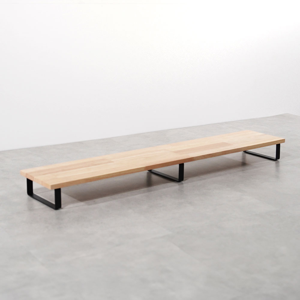 원목 듀얼 모니터 받침대 폭 300mm 높이10cm 1200mm, 고무나무상판(블랙받침)