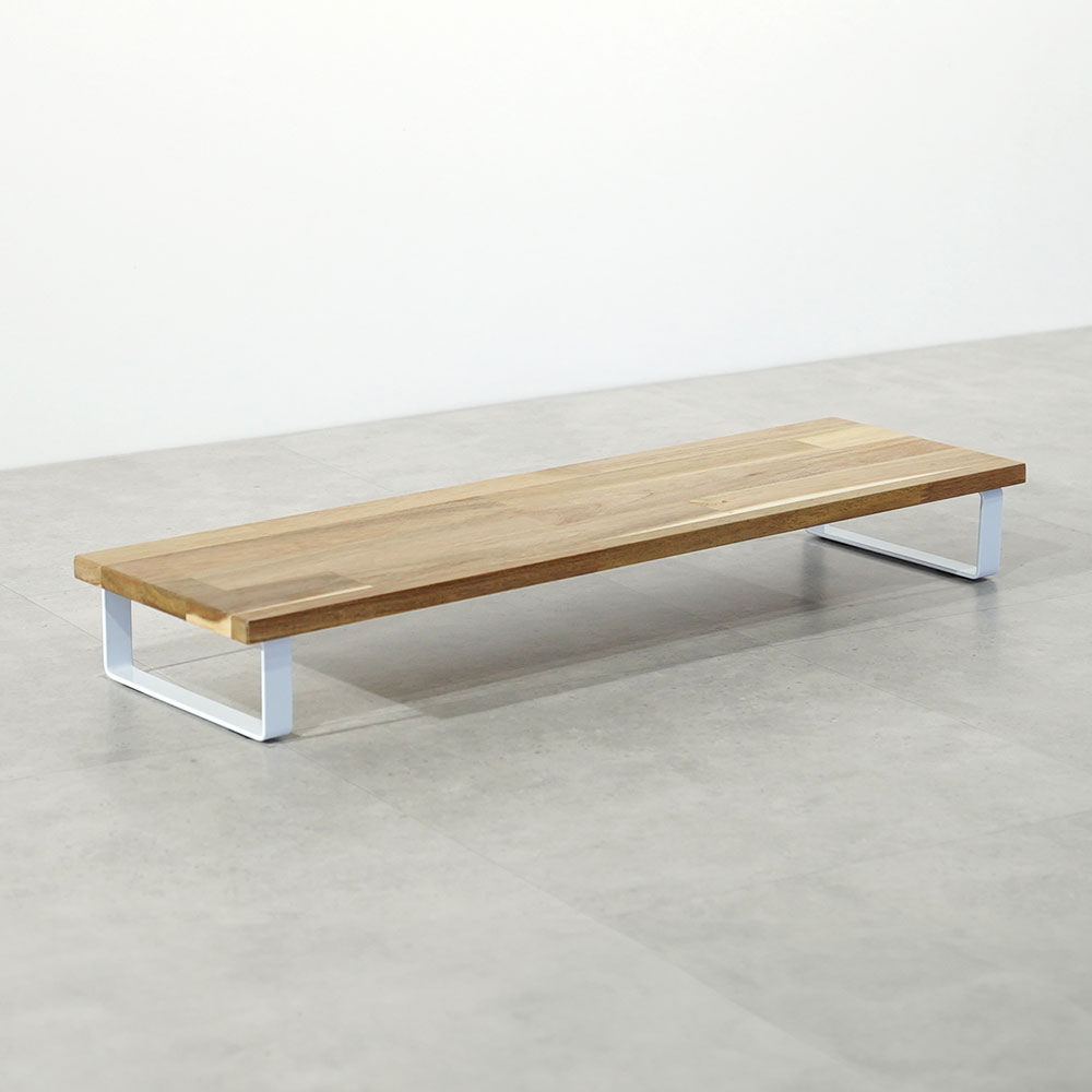 원목 듀얼 모니터 받침대 폭 300mm 높이10cm 600mm, 아카시아상판(화이트받침)