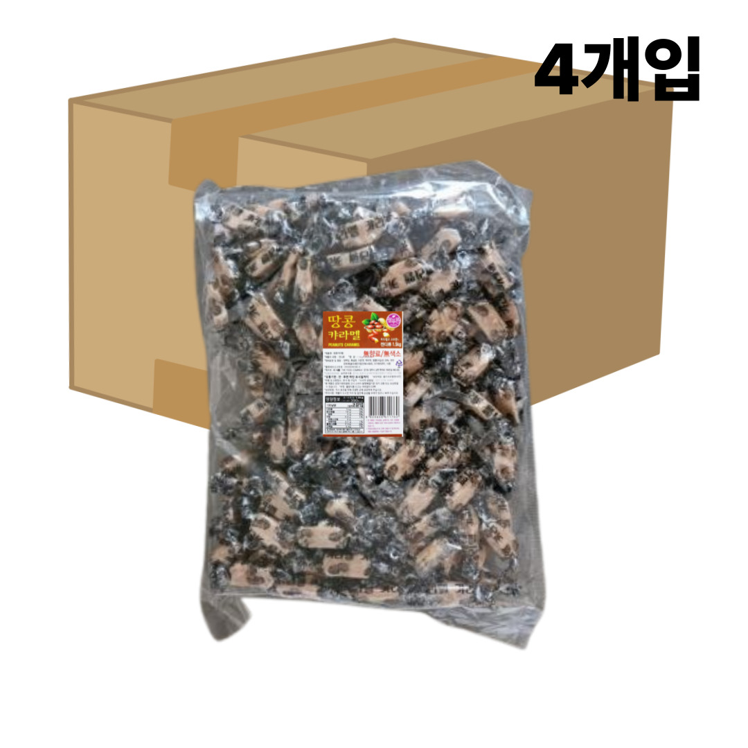 늘푸른식품 땅콩카라멜 1.5kg 4개입 1박스 : 파노다