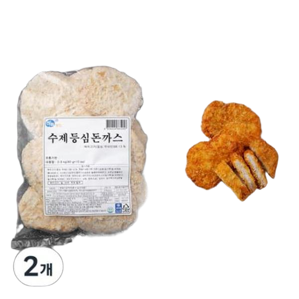 하늘푸드 수제 등심돈까스 10p (냉동) 800g, 2개 one option : 놀이터유통
