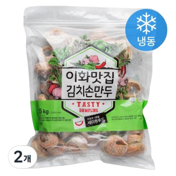 세미원 이화맛집 김치손만두 (냉동) 1.5kg, 2개 one option : 놀이터유통