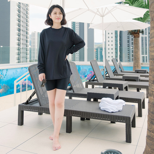 조이마담S7121 심플 수영복 바지 50대60대중년여성 빅사이즈수영팬츠 - 상세 이미지 4
