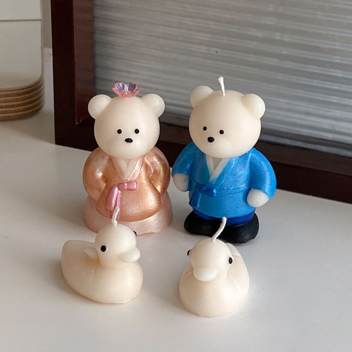 외국인 친구 한국 선물 신혼부부 한복 캔들 한국 기념품 센트모드 연화 캔들 세트 서화 - 메인 이미지
