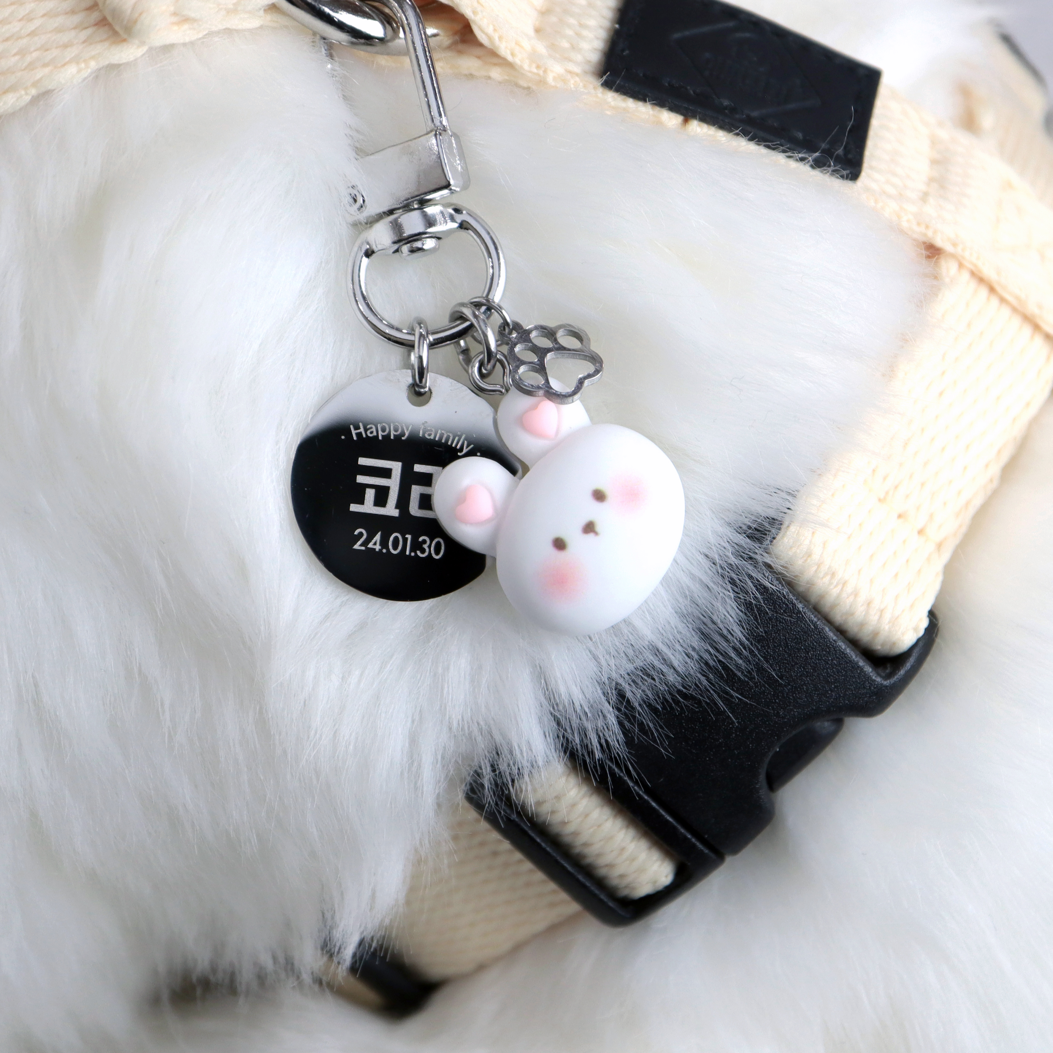 두펫 강아지 고양이 목걸이 QR 펜던트 외장칩 이름표 인식표 이미지 3