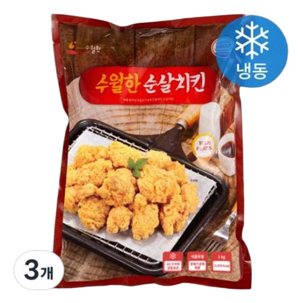 수월한 순살치킨 (냉동), 1kg, 3개 one option : 놀이터유통