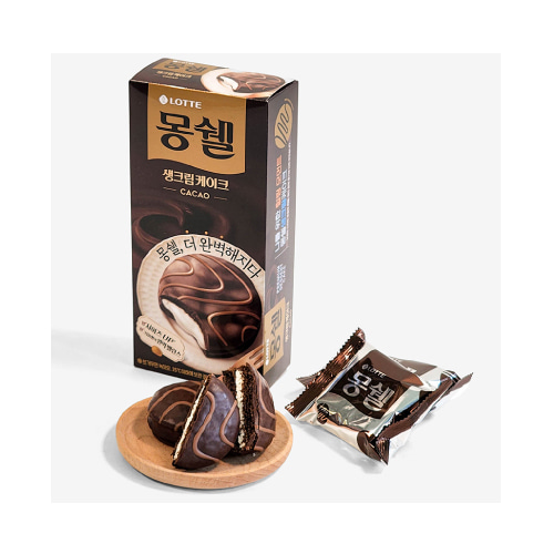 롯데 몽쉘 생크림케이크 카카오 204g 16개 1박스 : 바삭바삭과자몰