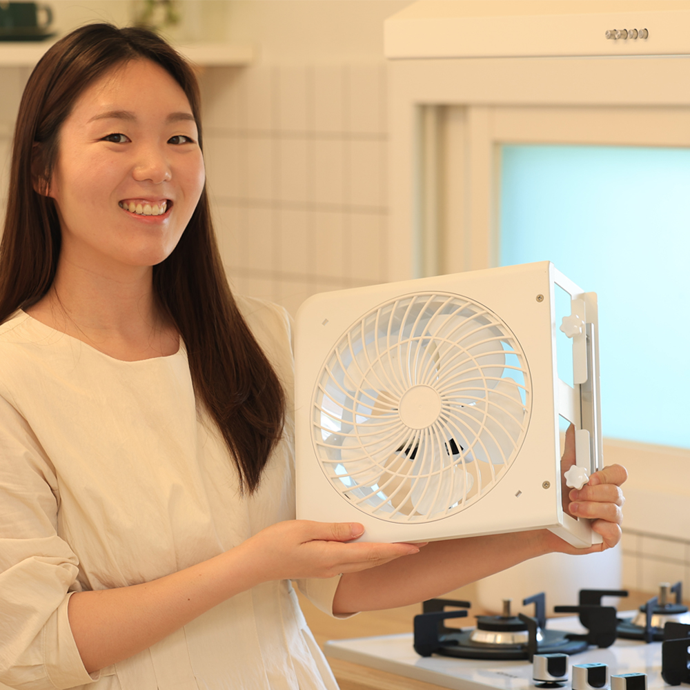 이지팬 창문환풍기 창틀 이동식환풍기 주방 욕실 결로예방 저소음환풍기 무타공 설치-중형