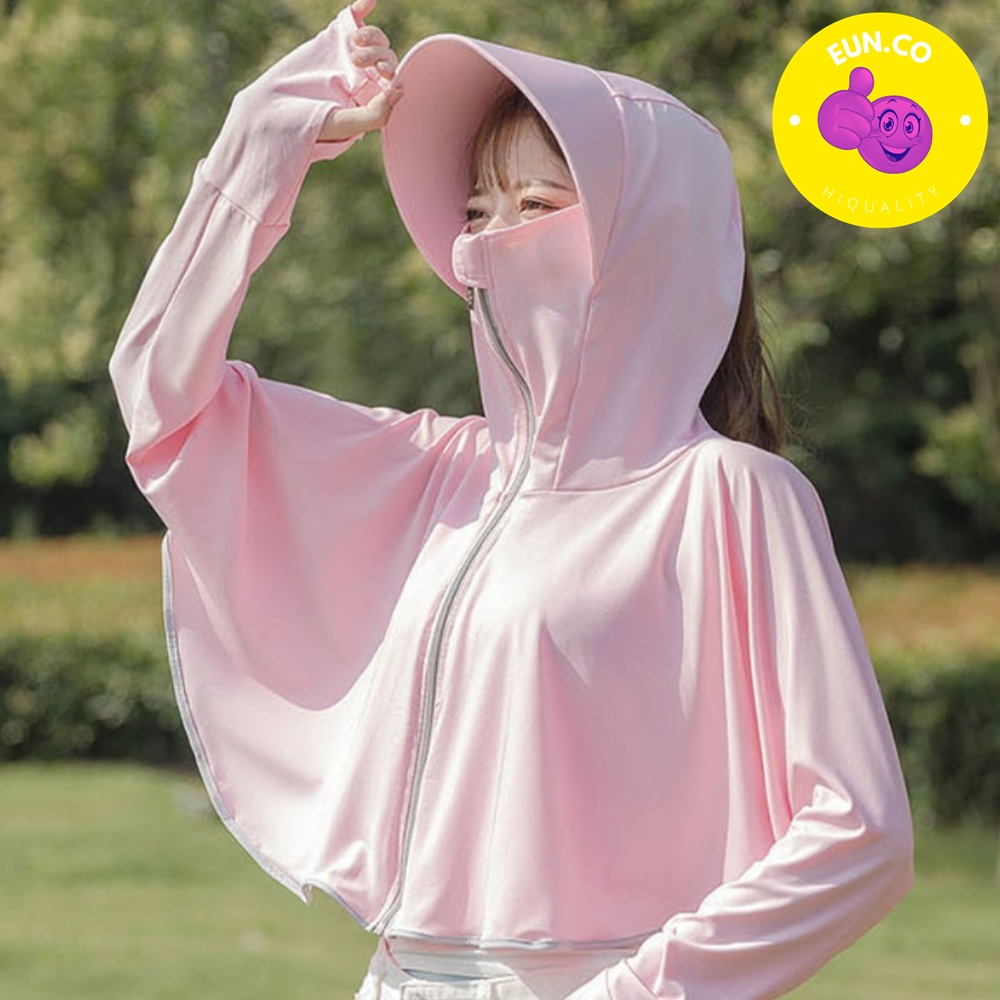 여성용 아이스 실크 바람막이 자외선 차단 후드 자전거 달리기 등산 햇빛 가리개