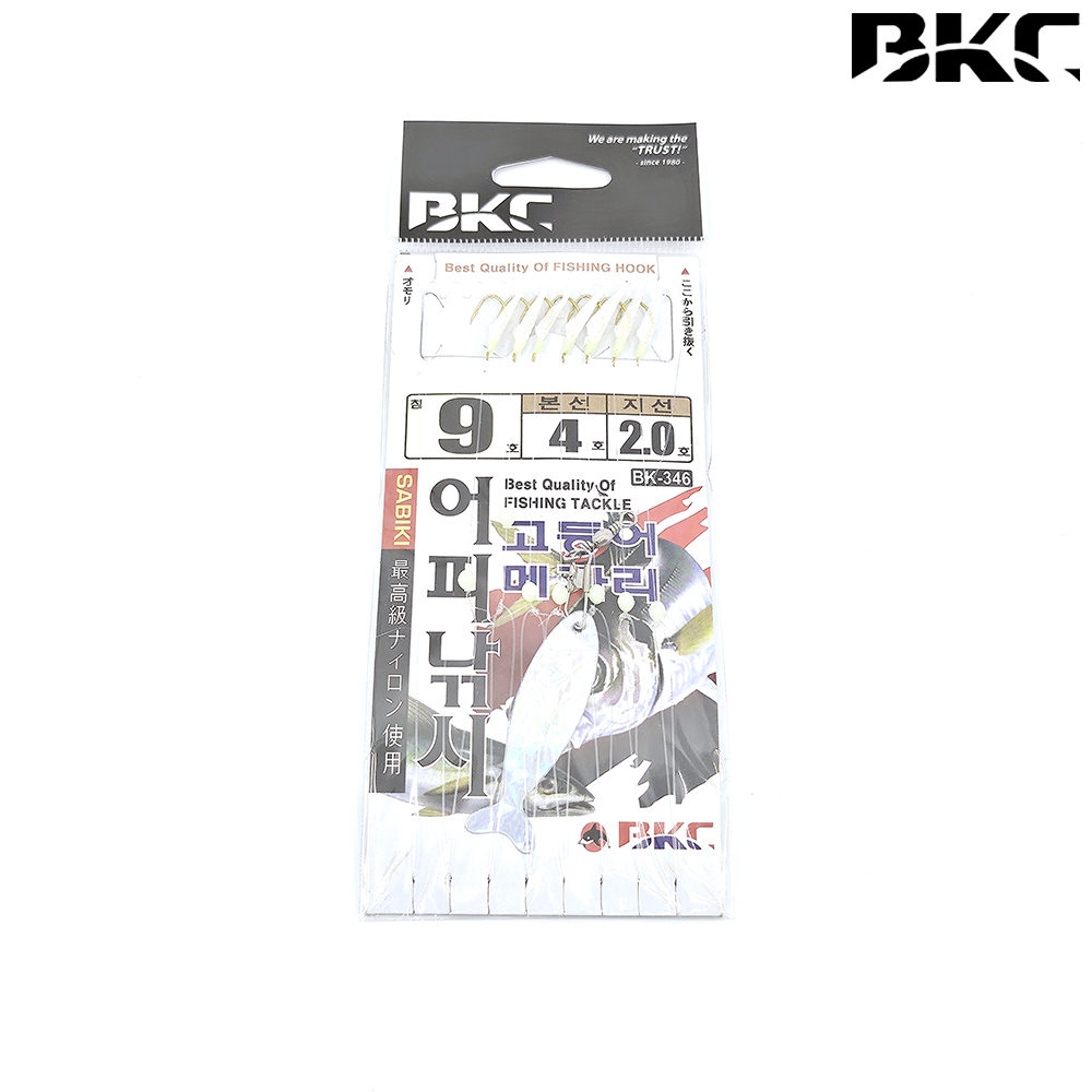 백경 고등어 메가리 어피낚시 7단 카드채비 BK-346 9호, 골드 - 메인 이미지