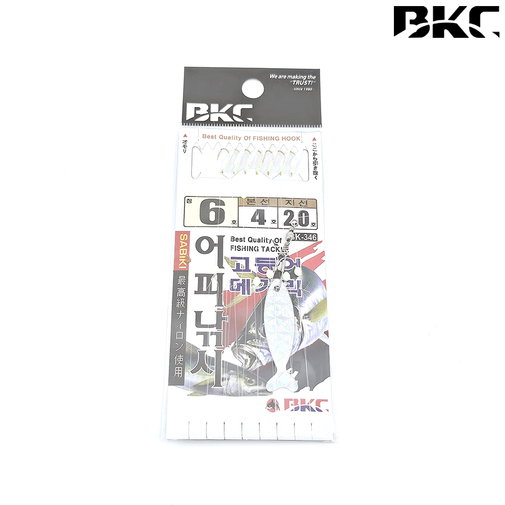 백경 고등어 메가리 어피낚시 7단 카드채비 BK-346 6호, 골드 - 메인 이미지